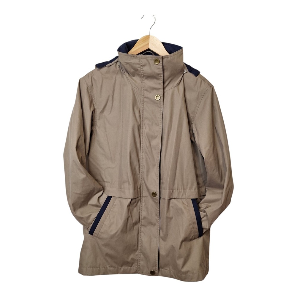 Westbound Womens Size M Tan/khaki Hooded Jacket Full Zip Rain Windbreaker Parka